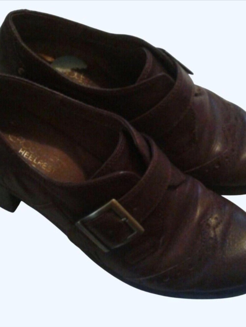 Aerosoles Ladies Brown Short Boot Buckle Heels- Size 7.5